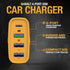 DEWALT 60W USB C Car Charger, 4 Port Fast Adapter, PD Type C Compatible with iPhone 15/Samsung, Cigarette Lighter