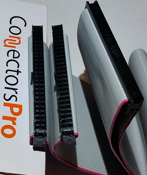 PC Accessories 24 Inches 3 Female Connectors IDC 2x25 50P SCSI Internal Flat Ribbon Cable