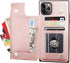 Bocasal Wallet Case for iPhone 11 Pro Max, 3 Card Slots Cash Holder, Zipper Design Premium PU Leather, Sturdy Magnetic