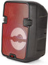 QFX BT-60-RD 4" Bluetooth Speaker with Microphone, AUX, USB Inputs, LED Party Lights, Rechargeable Portable