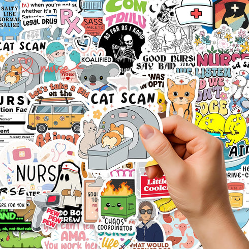 120Pcs Pack, Funny Nurse Stickers, Nursing Gift by Puraesla, Hilarious Sticker Medical Decals for Computer, Cups