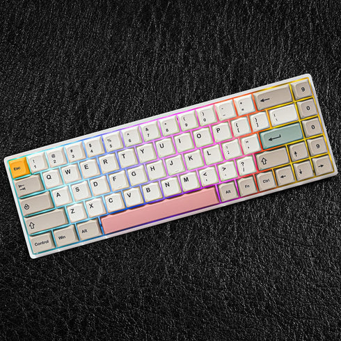 PBT Keycaps 60 Percent Dye-Sub XDA 134 Retro Keycap Set for Cherry MX Gateron Kailh Switches, Gaming Mechanical Keyboard