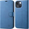 OCASE iPhone 13 Wallet Case - Light Blue PU Leather Flip Folio, RFID Blocking, Card Holders, Shockproof TPU, 6.1" 2021.