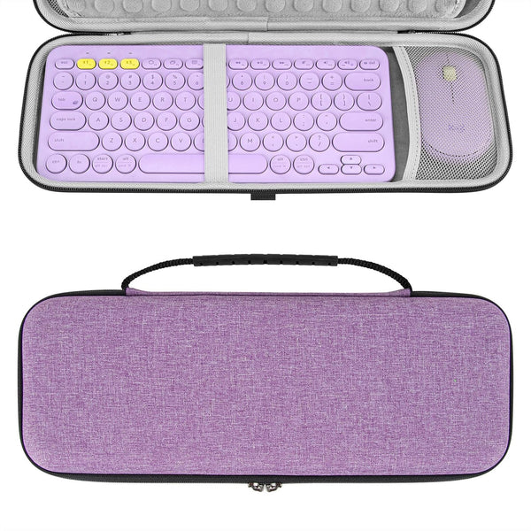 Geekria K380 Keyboard + M350 Mouse Combo Carrying Case, Protective Travel Bag for Logitech Pebble 2 Combo, Lavender