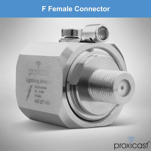 Proxicast Coaxial Lightning Arrester/Suppressor with 75 Ohm F Female Connectors, Pro-Grade Coax Cable Surge Protector