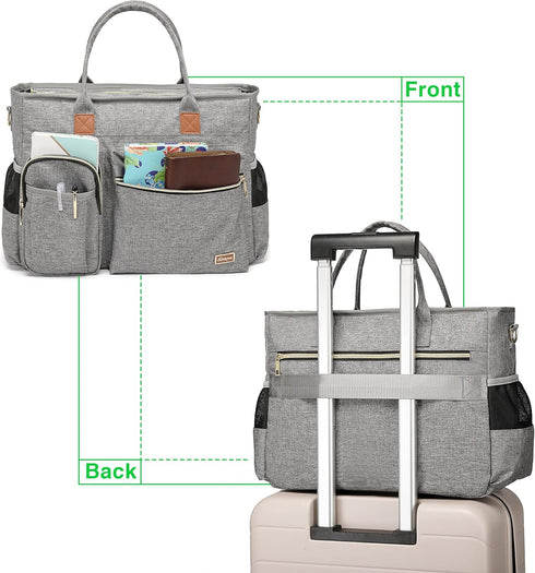 Laptop Tote Bag, Middle Size Computer Messenger Bag with 15.6'' Padded Laptop Sleeve