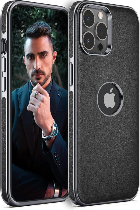 LOHASIC Leather Case for iPhone 13 Pro, Slim Luxury PU Cover, Shockproof Anti-Scratch Protective Case