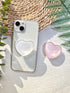 VJQ 3D Simple Heart Phone Grip Stand, Cute Solid Color Cell Phone Holder,Multi Functional Collapsible Phone Charms