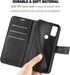Motorola Moto G Pure Leather Flip Case - Wallet Black Phone Case with Card Holder Kickstand Magnetic Closure for Moto G