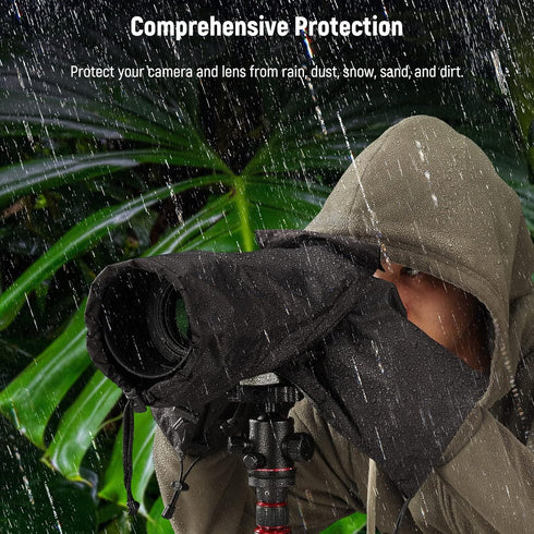 NEEWER Camera Rain Cover, Durable Nylon Raincoat for Canon Sony Nikon DSLR Mirrorless Vlog Camera & Lenses Within 200mm