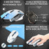 White Bluetooth Mouse, Rechargeable USB Wireless Dual Mode with RGB Light, Ergonomic for Laptop, MacBook