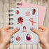 Pack 50 PCS Oral Throat Cancer Awareness Stickers, Decorative Ribbon Vinyl Decals for Survivor Fight Inspirational Label