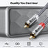 GearIT RCA Cable (3.3FT), 2RCA Male to 2RCA Male Stereo Audio Cables, Shielded Braided RCA Stereo Cable for Home