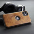 Retro Leather Case for iPhone 11, Anti-Knock Soft TPU Business Shell (Brown)