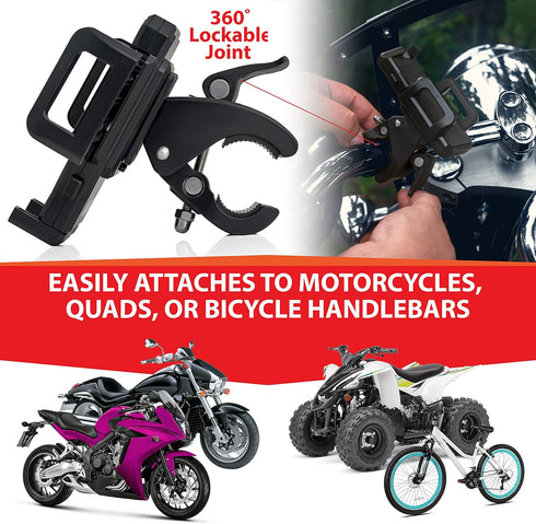 Diamond Plate Adjustable Phone Mount for Motorcycle/Bicycle