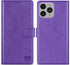 ZZXX for iPhone 14 Pro Wallet Case, RFID Blocking, Card Slot, Kickstand, Magnetic Closure, Purple