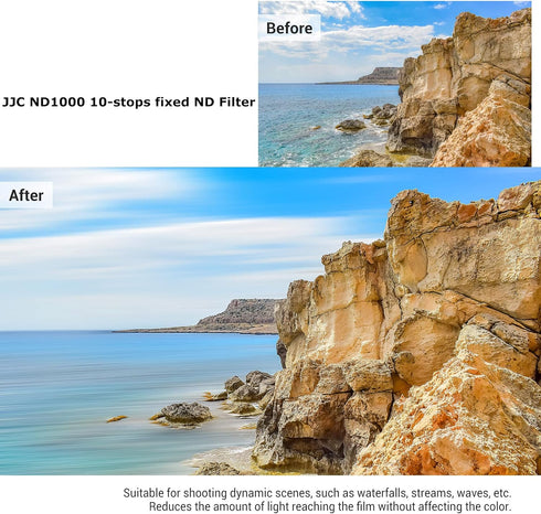 JJC 77mm ND Filter ND1000 Fixed 10-Stop for Canon EOS 6D, 5D Mark IV, Nikon D750, D780