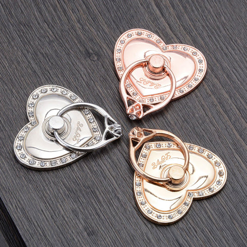 Phone Stand, Luxury Updated Re-Usable Metal Stainless Phone & Tablet Anti Drop Ring Holder with Diamonds for iPhone,