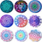 Weewooday 18 Pcs Magnetic Phone Plates Mandala Flower Round Mount Holder with Adhesive for Phone Magnet, Car Mounts