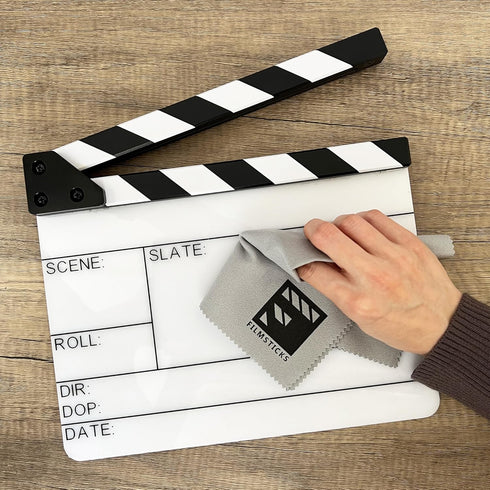 Microfibre Cleaning Cloth for Wiping Clean Acrylic Clapperboards, Camera Lenses, Glasses