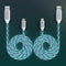 2 Packs Micro USB Cable Android Charger, 6.6FT LED Light Up Glowing Fast Charging Cord for Samsung Galaxy, Kindle -