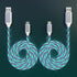 2 Packs Micro USB Cable Android Charger, 6.6FT LED Light Up Glowing Fast Charging Cord for Samsung Galaxy, Kindle -