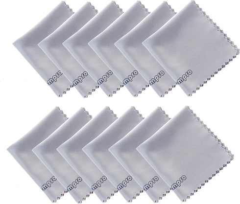 Wisdompro 12-Pack 4.75 x 4.75 Inches Microfiber Cleaning Cloth for Camera Optical