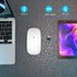 AIKOKOK 5.2 2.4G Wireless Bluetooth Mouse, Rechargeable, Dual Mode Bluetooth & USB, LED Lights, Slim, Silent, Portable