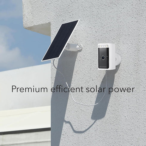 Wasserstein Solar Panel (2W 5V) for Wyze Cam Pro - Continuous Power for Surveillance Camera (White) (Camera NOT