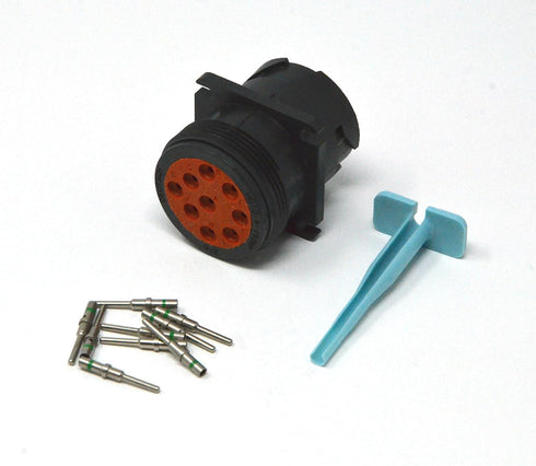 Deutsch HDP10 9-pin Male SAE J1939 Diagnostic Connector kit, 14-16 AWG Solid Contacts