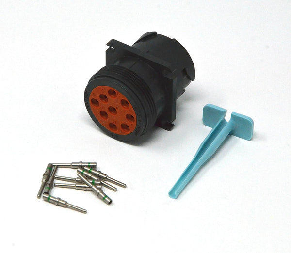 Deutsch HDP10 9-pin Male SAE J1939 Diagnostic Connector kit, 14-16 AWG Solid Contacts