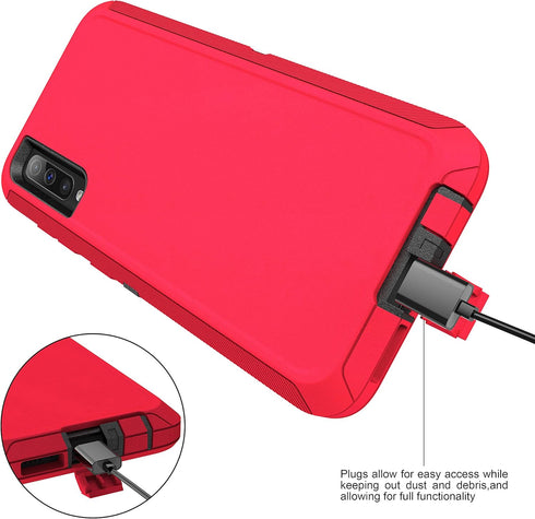 MXX Heavy Duty Case for Samsung Galaxy A50, Tough Drop Protection (No Screen Protector), Red, A50s/A30s Compatible