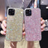 iPhone 12 & 12 Pro Case - Gel Clear Glitter Sparkle Bling Rubber Slim Soft Silicone TPU Protective Cover (Pink)