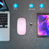 Wireless Bluetooth Mouse, LED Rechargeable Laptop Mouse, Portable Dual Mode Connection (BT5.2 and USB 2.4G), Slim (Pink)