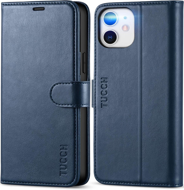 TUCCH Wallet Case for iPhone 12 Pro/12 5G, TPU Shockproof Inner Shell, RFID Blocking Magnetic Stand Cover