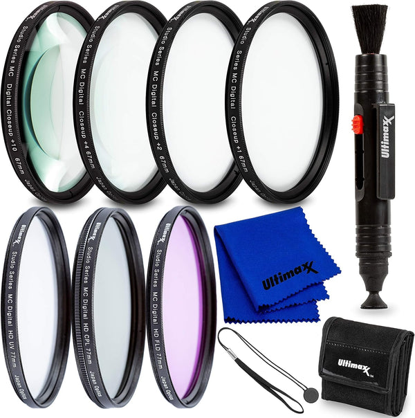 Ultimaxx 40.5MM Complete Lens Filter Accessory Kit for 40.5MM Filter Size: UV CPL FLD Filter Set + Macro Close Up Set