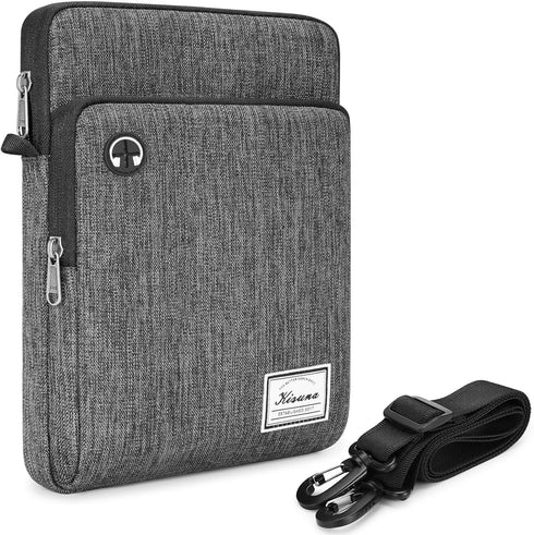 KIZUNA 10 Inch Water Resistant Tablet Sleeve Case, Shoulder Messenger Bag for iPad Pro, Galaxy Tab, Grey
