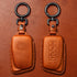 Tukellen Leather Key Fob Cover for Lexus with Keychain, Compatible with RX ES GS LS NX RS GX LX RC LC Smart Key - Brown.