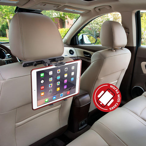 Macally Car Headrest Tablet Holder, Adjustable iPad Car Mount for Kids, Compatible with iPad Pro Air Mini, Galaxy Tabs