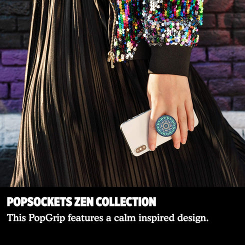 PopSockets : PopGrip with Swappable Top for Phones and Tablets - Butterfly Mandala Teal