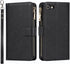 Jaorty Wallet Case Compatible with iPhone 7/8/iPhone SE 2nd 2020, 9 Card Slots, Wrist Strap, Stand Feature, Zipper Cash