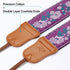 Padwa Lifestyle Purple Flowers Embroidered Camera Strap - Double Layer Cowhide Ends,2" Cotton Vintage Camera Straps, Adjustable Neck & Shoulder Strap for All DSLR Cameras,Great Gift for Photographers