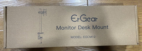 Ergear Monitor Mount for 13-32" Screens up to 17.6lbs, Adjustable Height and Angle, Single Desk Stand (Black)