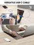CableCreation 2FT USB to USB C Cable, Black USB A to USB C 3A Fast Charging Braided Cable for Galaxy S23, iPad Pro