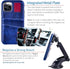 Dockem Wallet Case for iPhone 11 Pro: Metal Plate for Magnetic Mounting & 2 Credit Card Slots, Navy Blue