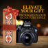 Art Tribute Orange Flowers Camera Strap, Retro 70's Classic Vintage Floral Pattern, Vegan Leather