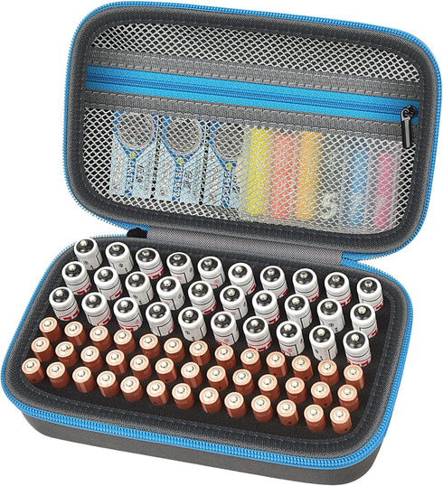 ALKOO Battery Organizer Case for AA AAA Batteries, Storage Holder Box with