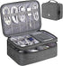 ORIENT FAMULAY Waterproof Travel Organizer, Double Layer Large Shockproof Cable Bag for Electronic Accessories - Gray