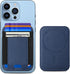 Upgraded Magsafe Wallet, Strongest Magnetic Wallet for iPhone with 2 Card Slots, Vegan Leather, Fit 7 Cards, Navy Blue