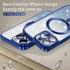 Jmltech iPhone 15 Pro Max Case - Cute Transparent Silicone, Magnetic Shockproof, Luxury Plating, Gradient Glitter Blue.